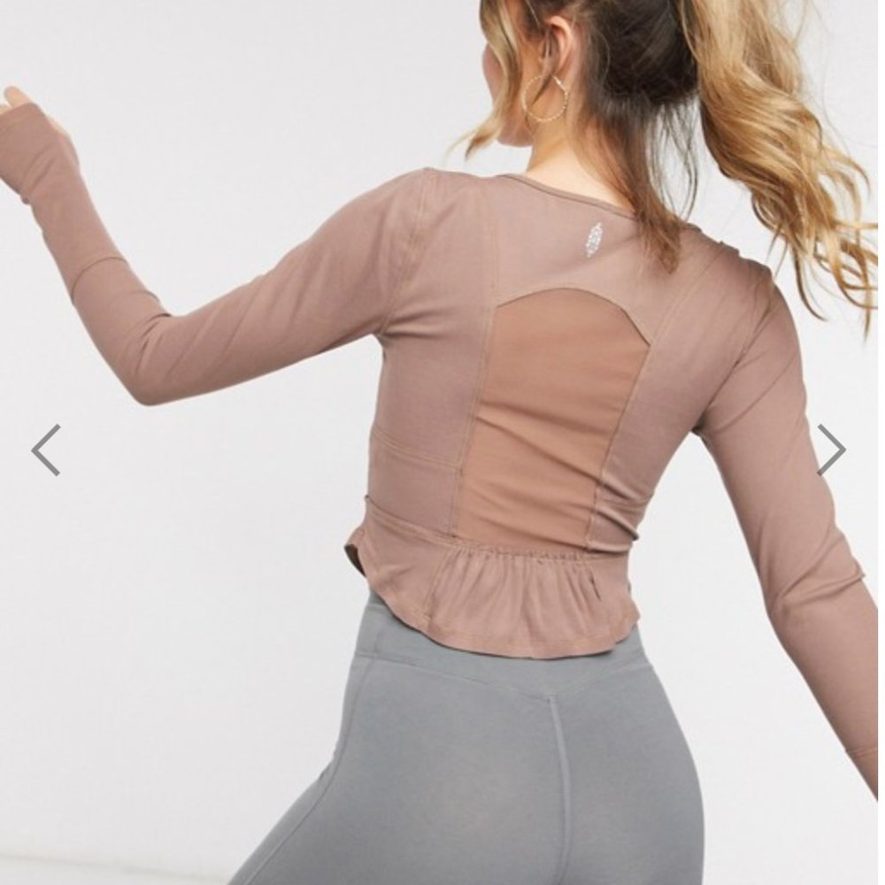NWT Free People Bow Down Long Sleeve Yoga Top